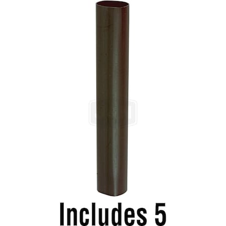 Aftermarket Heat Shrink Tube, 2:1 I.D. Shrink Ratio, 3/16 in I.D. Before Shrinking, Black, 6 in 606-18000-5-JN